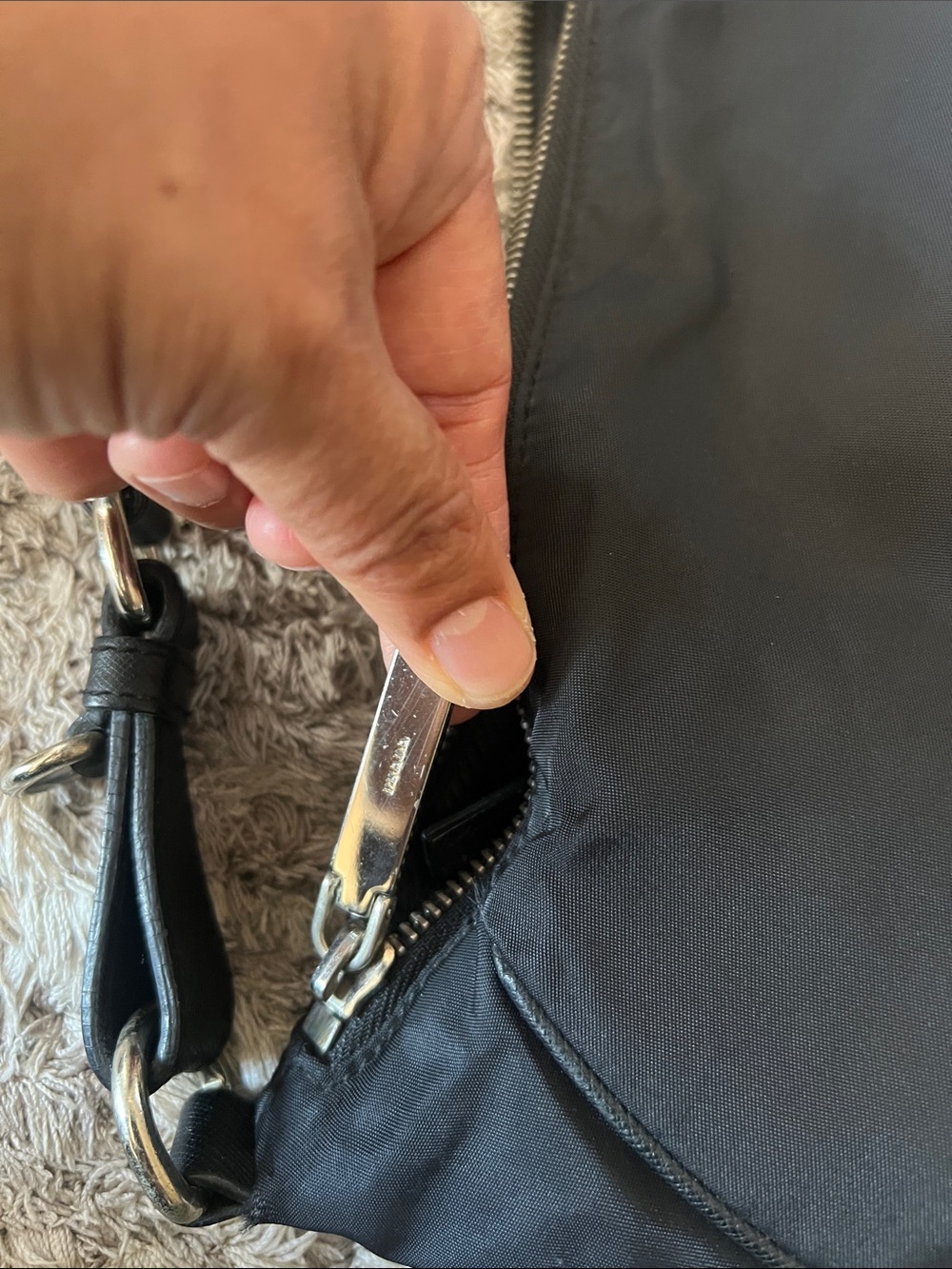 Prada Black Nylon Shoulder Hobo,no low ballers this is real one - Picture 7 of 8